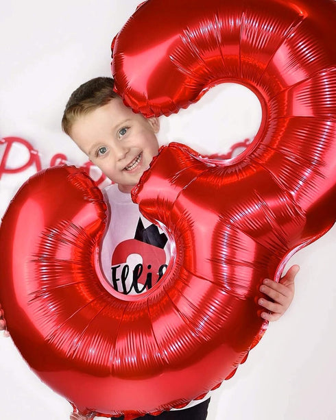 40 Inch Large Red Number 7 Balloon, Jumbo Digit Mylar Foil Helium Balloons for Birthday Party Celebration Decorations