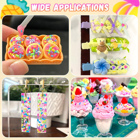 TINKRSTUFF 24-Grid Slime Mix Ins Non-edible Polymer Clay Slime Add Ins|Fake Sprinkles Kawaii Charms for Nail Art