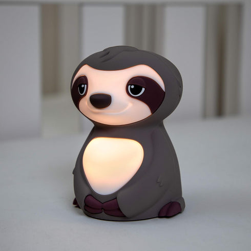 Nuby Sloth Baby Silicone Nightlight, Rechargeable Color Changing Touch Night Light for Kids Bedside