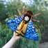 Death's-Head Hawkmoth Plush Toy, Giant Blue Death Hawk Moth Stuffed Animal 26in, Unique Plush Gift Collection