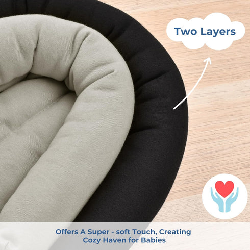 COOLBEBE 2-in-1 Upgraded Babybody Supports for Newborn Infant - Extra Soft Breathable Car Seat Insert Cushion Pad
