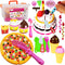 FUNERICA Play Food Goodies Set with Storage Box - Features Cutting Pizza,