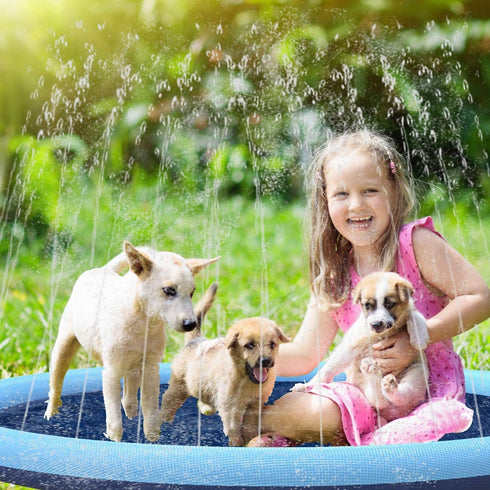 Splash Sprinkler Pad for Dogs Kids, Non-Slip Pet Thickened Durable Wading Bath Pools