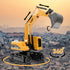 Remote Control Excavator Toy - RC Construction Metal Shovel Digger with Lights Sounds, 360 Rotation for Ages 3-10