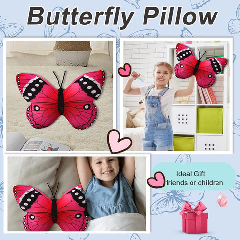 CHELEI2019 15.7" Pink Butterfly Pillow Plush Toy, Stuffed Animal Gift for Kids
