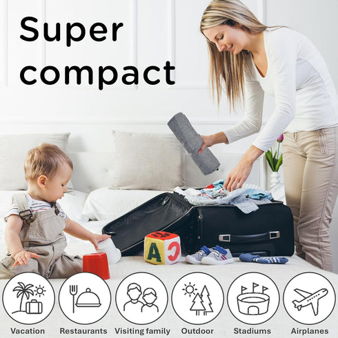 liuliuby Compact Travel High Chair | Portable High Chair for Baby | Baby Travel Essential Harness Seat | Must Haves