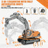 Dogern 3-12, 3-IN-1 2.4GHz 14 680Rotating, 2400mAh RC Excavator Toy for Boys Bucket/Claw/Drill, Channel Construction