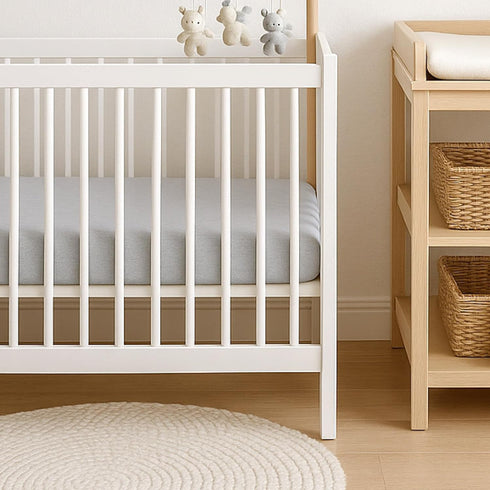 100% Butterblu Frankie Fitted Crib Sheet Organic Cotton for Baby & Toddler Mattress, Breathable for Boys & Girls, Light