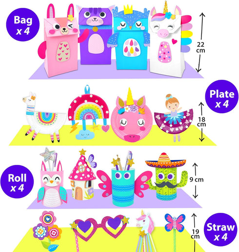 KRAFUN My First Unicorn Bunny Paper Craft Kit for Toddlers and Girls Age 3-8, 18 Cute DIY Arts and Crafts Projects