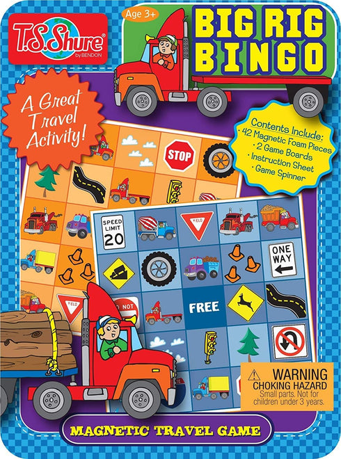 Magnetic Road Trip Bingo for Kids Ages 4-8 - Bundle with Magnetic Game Board and Game Pieces