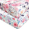 Floral Crib Sheets for Baby Girls 2 Pack, Fits Standard Nursery Crib