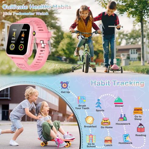 Kids Smart Watch Gift for Girls Age 3-12, Touch Screen with 24 Games, Music Player, Camera, Birthday Gifts