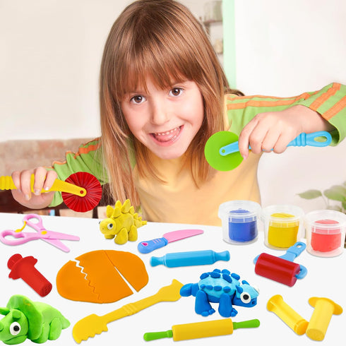 10 Dough Tools Piece Plastic Dough Tools for Kids with Rollers, Rolling Pins, Scissors