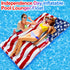 2 1 8 6x3 4th Summer in American Flag Pool Float & Pong Game Table with Balls, Ft Patriotic Inflatable Lounger