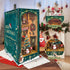 14+ (SQ-34) DIY Book Nook Kit - Christmas Wooden Miniature House Kit Rotating Decor, Gift for Dollhouse Kit - Jingle