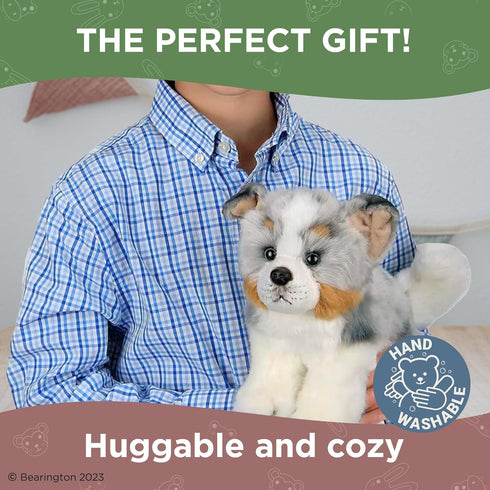 Bearington Hogan The Australian Shepherd Stuffed Animal, 13 Inch Puppy