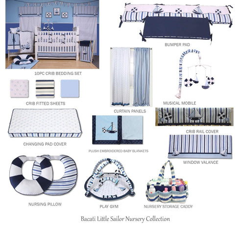 Bacati - ONE Solid Boys 100% Cotton Percale Universal Fitted Sheet for Crib or Toddler Bed (Light Blue)