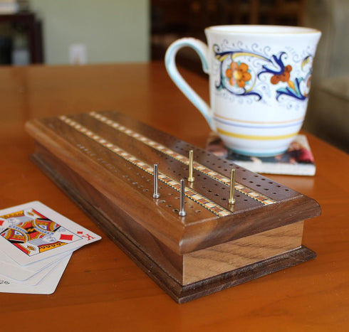 WE Games Standard Metal Cribbage Pegs Set of 6 with Velvet Pouch (3 Brass, 3 Silver)