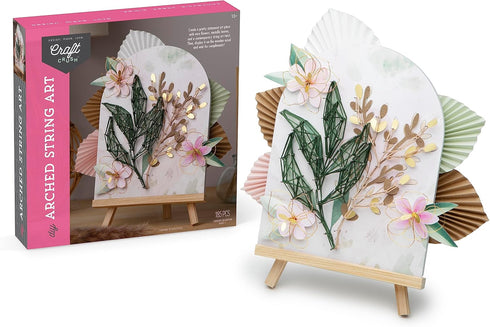 Craft Crush DIY String Art Craft Kit - Floral Interior Design Activity for Teens & Adults, Complete Kit with Embroidery