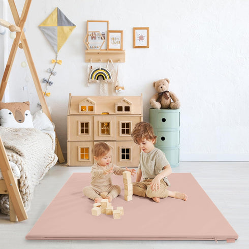 Stylish Vegan Leather Baby Play Mat - Soft, Easy to Clean Floor Mat Creates A Safe Play Area for Your Baby - The