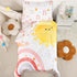 Toddler Bedding Set for Girls, 4 Piece Rainbow Toddler Girl Bedding Set,