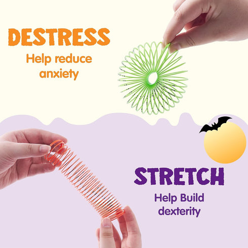 60 JOYIN PCS Halloween Coil Spring for Kids, Mini Magic Springs Toys, Fidget Stress Coils Toy for Halloween Party