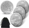 Hicarer 4 Leaf Clover Lucky Coins Specie Charms for St. Patrick's Day Party with 1 Black Flannel Storage Bag for Good