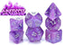 Gate Keeper Games Aether Dice: Amethyst, 7pc Set, Purple & White Glitter Swirl Resin Dice for RPGs