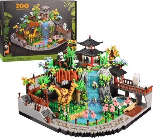 Micro Mini Blocks Animals Building Model Set - Creative Architecture Zoo Park Building Sets for Adults and Kids 14+