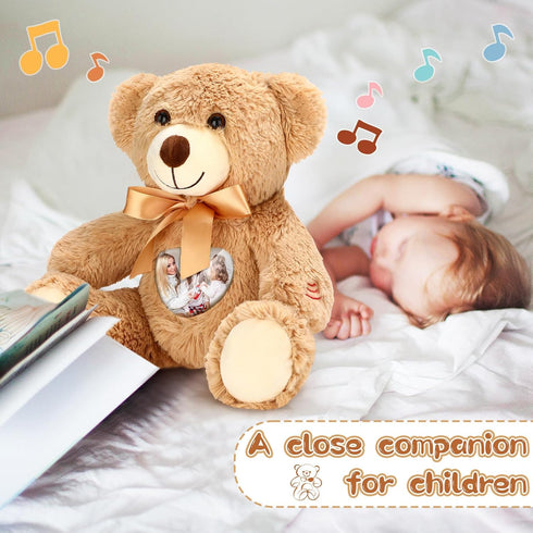 14 Inch Remembrance Bear Plush Stuffed Animal with Recorder, Picture Frame, Voice Recording Gifts