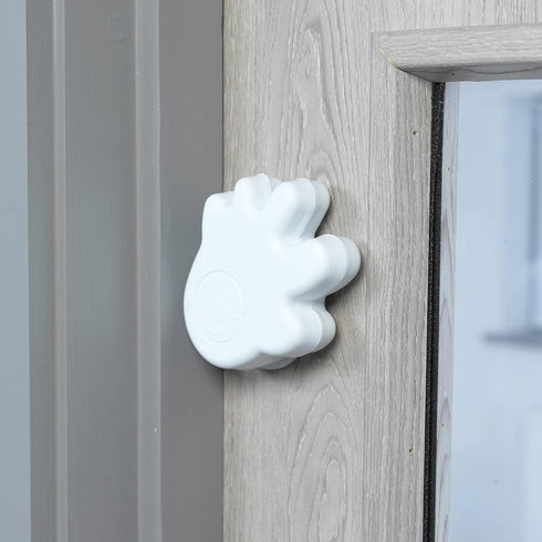Cardea Solutions 2 Pack Happy Hands Anti Slam Child Door Safety Finger Trap Stoppers - (White)