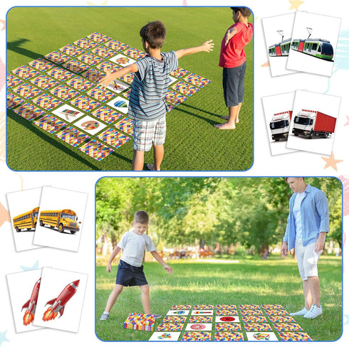 60 Pieces Jumbo Memory Matching Game - 30 Pairs Educational Cards for Preschool Activities
