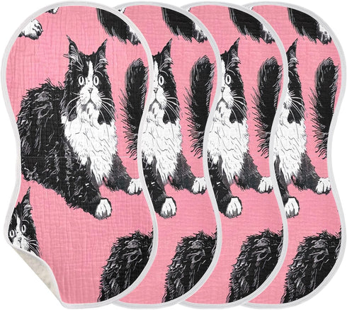 YEGAME Set 1 11 22 Inch Muslin Baby Burp Cloths of - Cat Super Absorbent Cotton Burping Rags Soft Baby Washcloths