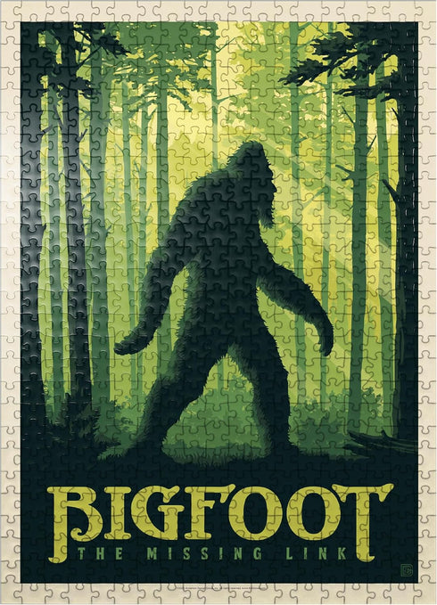 MyPuzzle Bigfoot: The Missing Link, Vintage Poster - Premium 500 Piece Jigsaw Puzzle for Adults