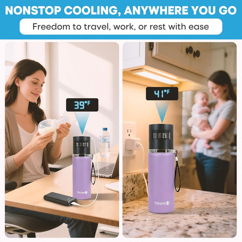 Tilcare 2 120 ml/ 4 Oz 5V Electric Breastmilk Cooler Bottle - Unlimited Cooling Time, x Breast Milk Storage Bottles