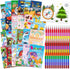 Cinrobiye 24 Coloring Books for Kids With Stacking Crayons Bulk Mini Coloring