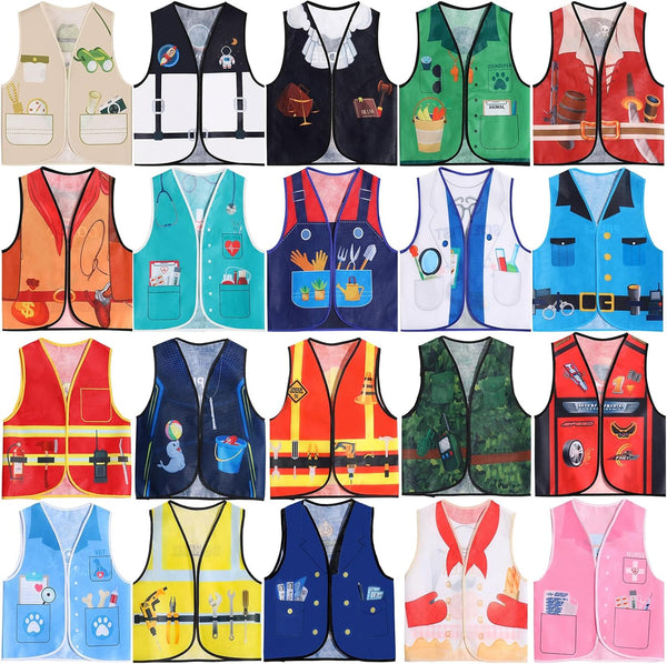 Haysandy 20 PCS Kids Dress Up Vest Community Helper Costumes Kids Role
