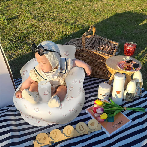 3 EKEPE Inflatable Baby Seat with Built in Pump for Babies Months & Up, Baby Floor Seats for Sitting Up, Blow Up Baby