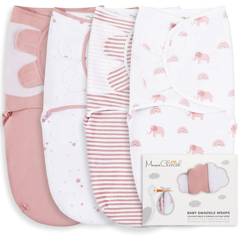 Mama Cheetah Baby Swaddle Sack, Organic Cotton Swaddle Blanket, Adjustable Swaddle Sleep