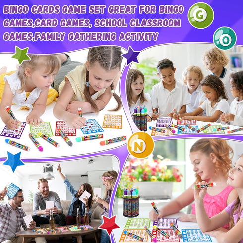 148 Pack Set 100 48 Set Crtiin Game Cards and Dot Daubers Includes Bingo Cards and Dot Markers Supplies Calling Card