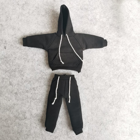 1/12 Scale Male Clothes, Men Hoodie and Pants for 6 Inch Action Figure Body Doll (A)