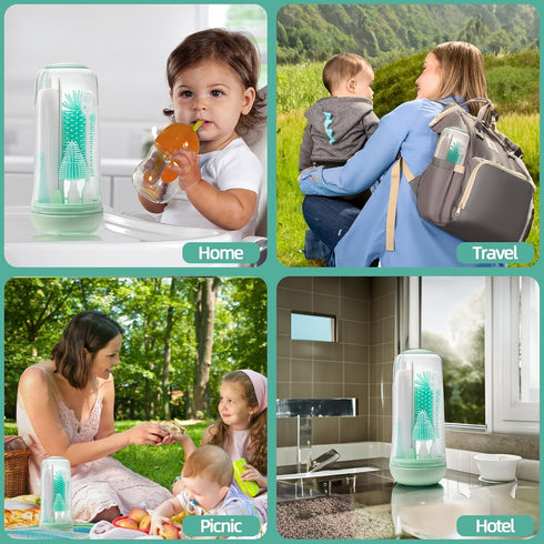 Set Electric Bottle Brush Cleaner, Rechargable Electric Baby Bottle Brush for Travel, Waterproof Electric Bottle