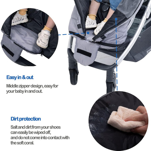 Yobee Toddler Stroller Bunting Bag, Warm Insulation Baby Footmuff for Stroller, Adjustable Winter Blanket, Cold Weather