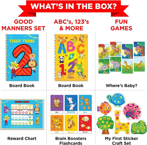 2 2 (1 Set) Learnabee Toys for Year Old Boys/Girls | Gift for Year Old Kids | Board Books and Fun Activities |Learning