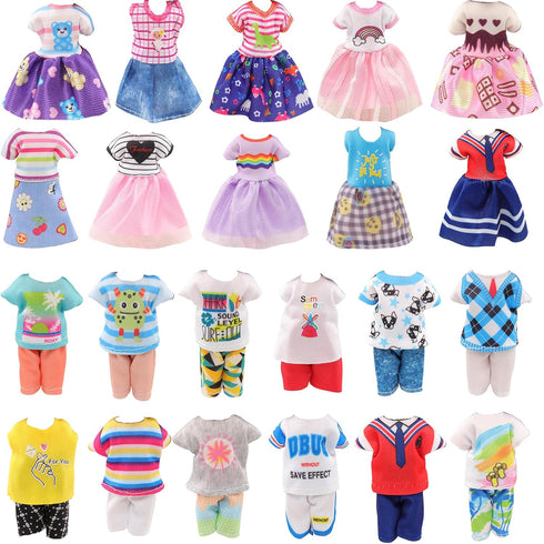 7 6 Inch 3 2 2 11.5 Inch 6" Joyfun Pcs Girl Doll Clothes Pieces Dress, Pieces Outfits and pcs Shoes for Girl's Sister