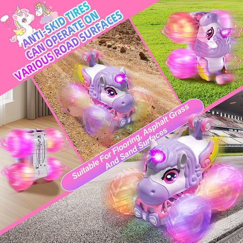 2.4GHz 4-6, 1:20 3 4 5 6 7 8 Gohero Unicorn Monster Truck, Remote Control Monster Truck Unicorn Toys for Girls Age