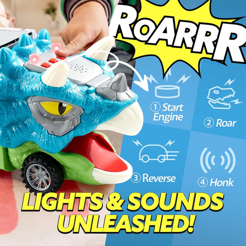 13 1 3-5, 12 3 4 5+ 3-4 JOYIN in Dinosaur Toys for Kids Triceraptor Dinosaur Truck with Pull Back Cars, Birthday Gifts
