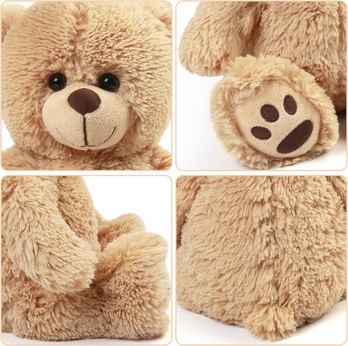 LotFancy 15 inch Teddy Bear Stuffed Animal, Brown Plush Toy, Cute Hugging Gift for Kids