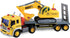 Maxx Action 17 Vehicle Transport with Excavator Bright Lights and Construction Sounds | Friction