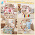 XIEJ Closet, 6 6 Wooden Baby Shower Crate Personalized Baby Gift Basket with Adjustable Handle, Include String Lights